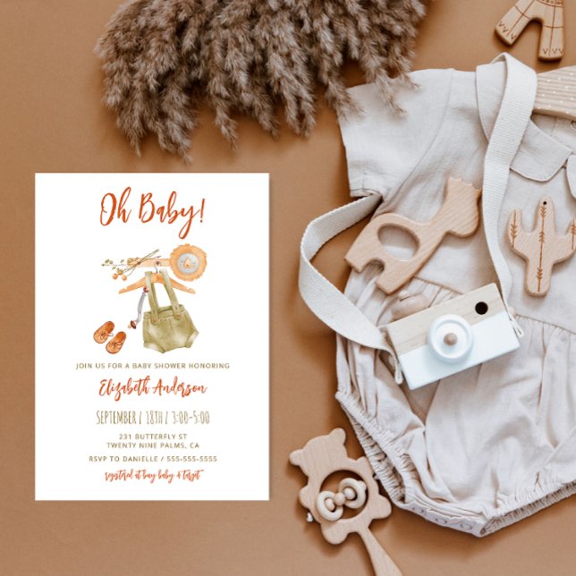 Oh Baby Boho Baby shower Invitation (Créateur téléchargé)