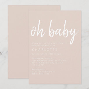 Oh Baby Boho Beige Gender Neutral Baby Shower Inv Einladung