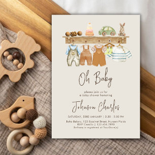 Oh Baby Boho Kinderzimmer Niedlich neutrale Babydu Einladung
