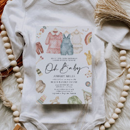 Oh Baby Boho Kleidung Baby Dusche Einladung