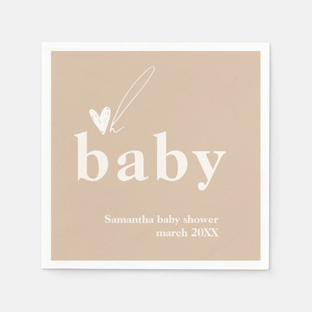 Oh Baby Boho Simple Heart Baby Dusche Serviette (Vorderseite)