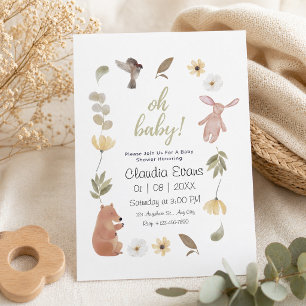 Oh Baby Boho Wald Pastell-Baby-Party Einladung