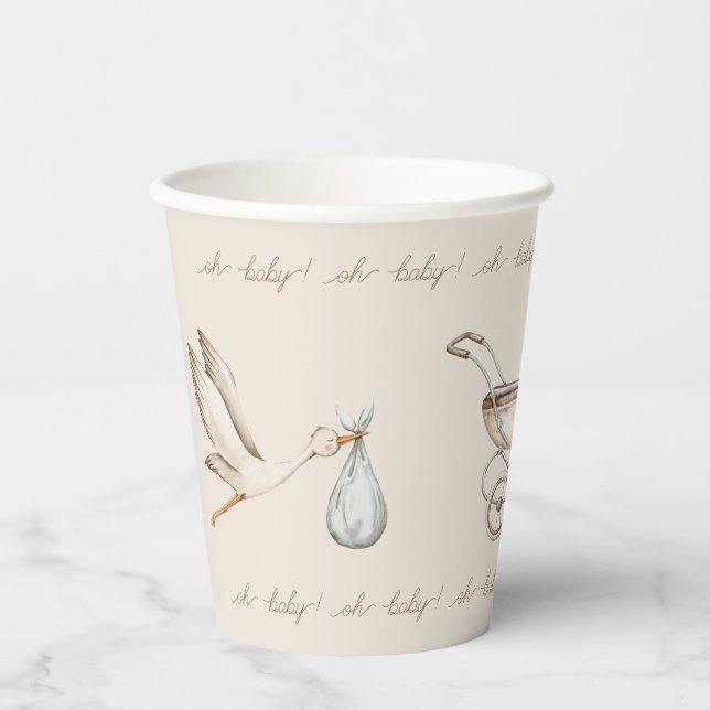Oh Baby Boho Watercolor Pappbecher (Vorderseite)