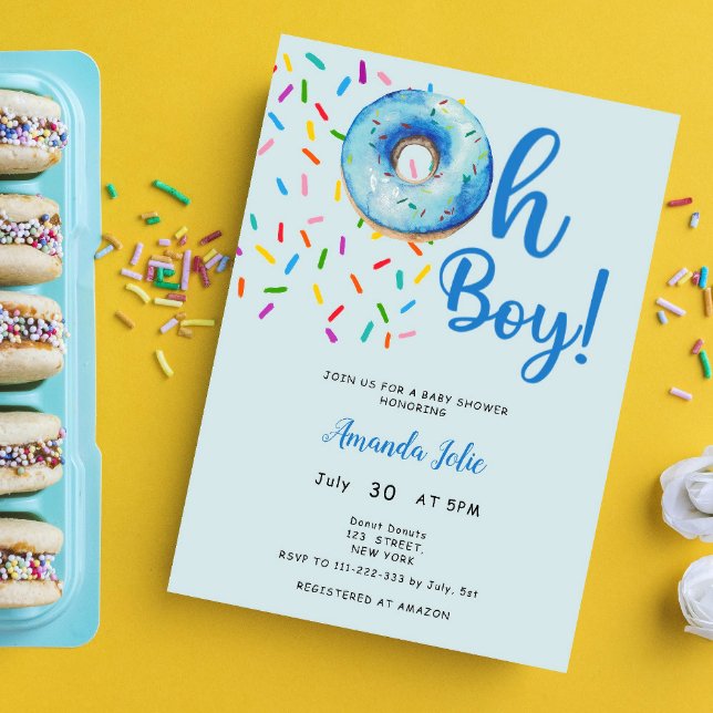 Oh Baby Boy Donut Theme Babydusche Einladung (Von Creator hochgeladen)