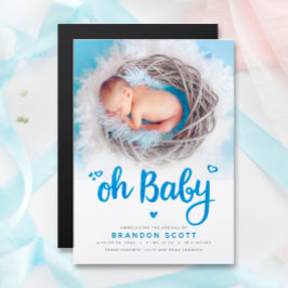 Oh Baby Boy Faire-part de naissance Photo Carte ma