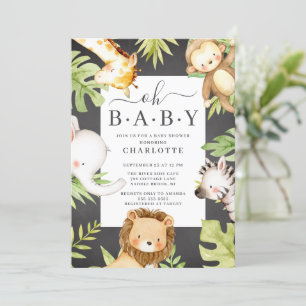 Oh Baby Boy Jungle Baby Dusche Einladung