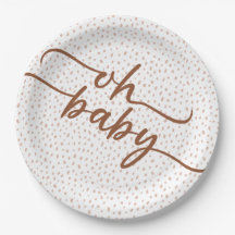 "Oh Baby" Braun Script Baby Dusche