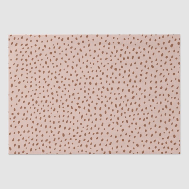 "Oh Baby" Braun Script & Beige Dots Babydusche Seidenpapier (Vorderseite)