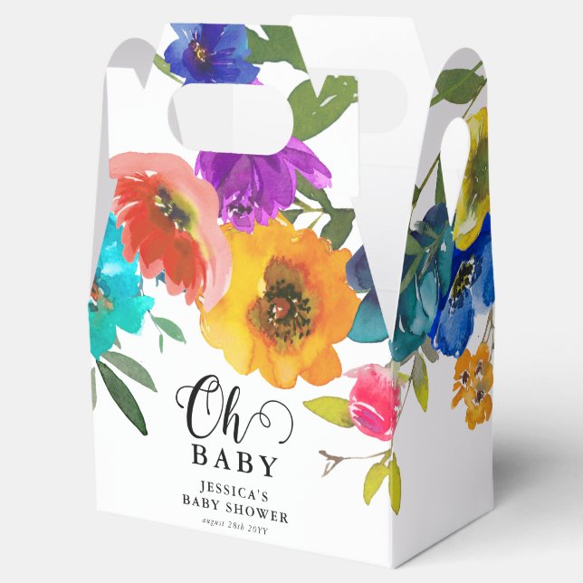 Oh Baby Bright & Bold Florals Baby Dusche Geschenkschachtel (Geöffnet)