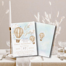 Oh Baby!Brown Hot Air Ballon Flaggen Babydusche