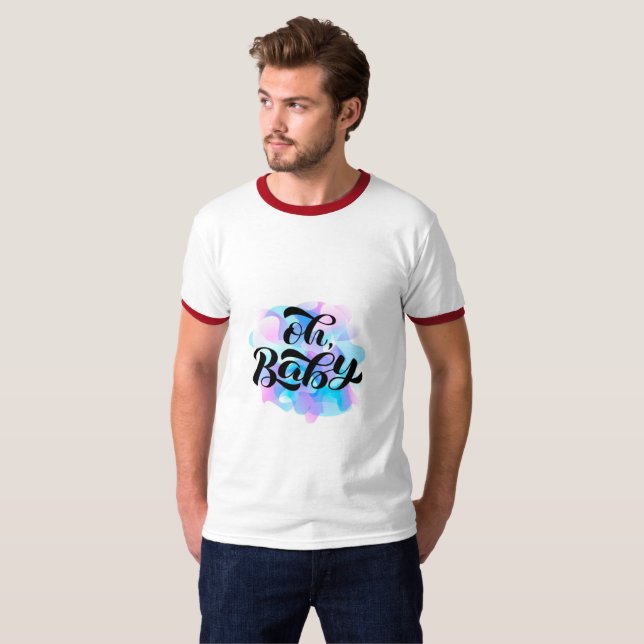 Oh Baby Brush Lettering Illustration T-Shirt (Vorne ganz)