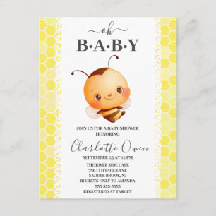 Oh Baby Bumblebee Baby shower Invitation