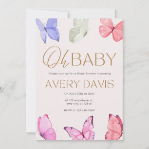 Oh Baby Butterflies Babydusche Einladung