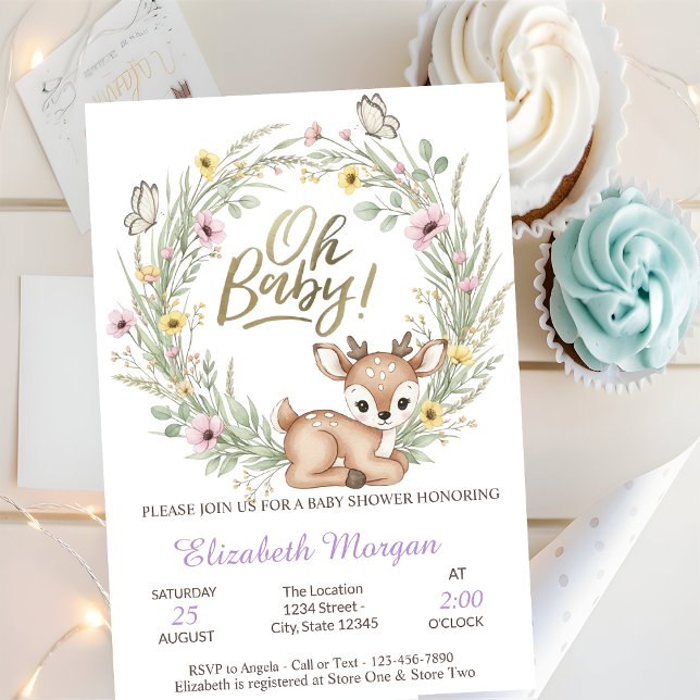 Oh Baby Butterflies Elephant Baby Shower   Einladung (Von Creator hochgeladen)