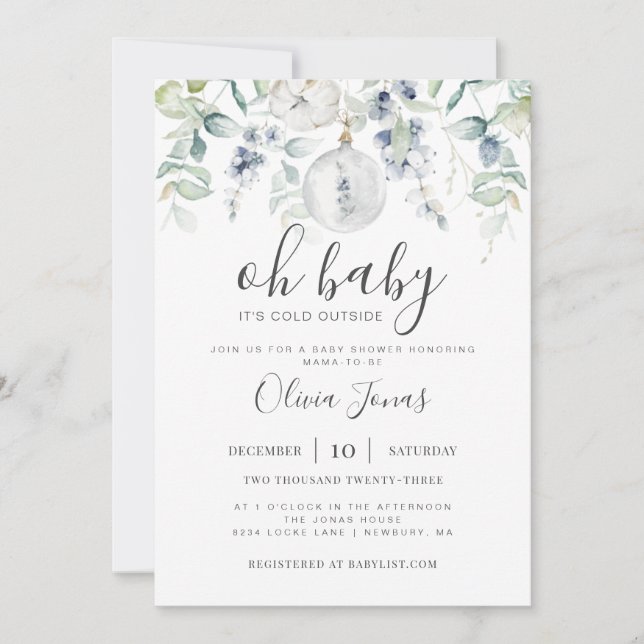 Oh Baby c'est froid dehors Baby shower Invitation (Devant)