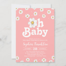 Oh Baby Chic Daisy Blush Pink Hippie Baby Dusche Einladung