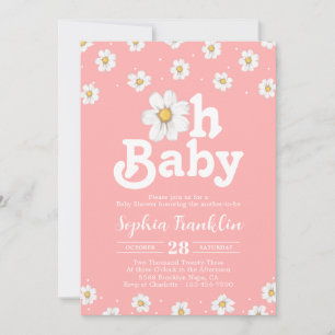 Oh Baby Chic Daisy Blush Pink Hippie Baby Dusche Einladung
