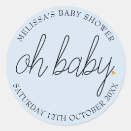 Oh Baby Chic Gold Liebe Heart Baby Boy Dusche Runder Aufkleber