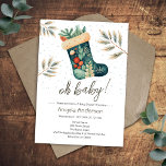 Oh Baby Christmas Strumpf Babydusche Einladung<br><div class="desc">Winter Wasserfarbe oh Babywald Thema Weihnachtsdusche Strumpf. Verfügbar als digitaler Download druckbar. Ideal für die Wintersaison. Bauen wir etwas Unikales für Ihr Baby Dusche Party! Benutzerdefiniertes,  personalisiertes,  bearbeitbares Download,  Aquarell,  Winter,  Äste,  Wälder,  Weihnachten,  Strumpf,  Feiertage. Kalkbildliche Darstellung</div>