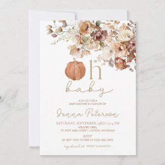 Oh Baby Citrouille Automne Baby shower Invitation
