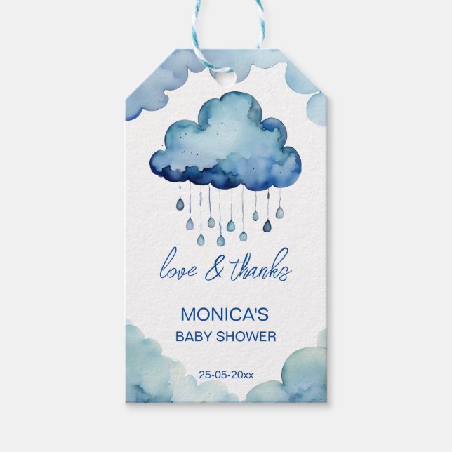 Oh Baby Cloud Babydusche danke dafür Geschenkanhänger (Vorderseite)