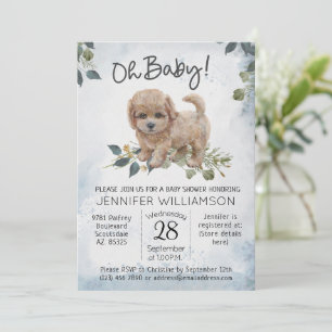 Oh, Baby! Cockapoo Dog Kinderdusche Einladung