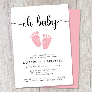 Oh Baby Couples Baby Girl Dusche Einladung