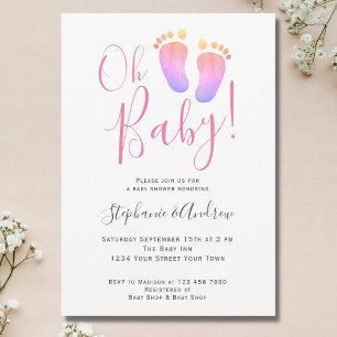 Oh Baby Couples Girl's Baby Shower Einladung