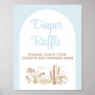Oh Baby Cowboy Baby Shower Windel-Raffel-Schild Poster