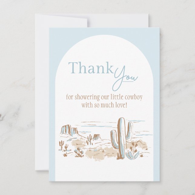 Oh Baby Cowboy Flat Thank You Card Dankeskarte (Vorderseite)