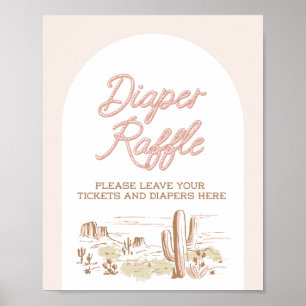 Oh Baby Cowgirl Baby-Party Windel-Raffle Poster