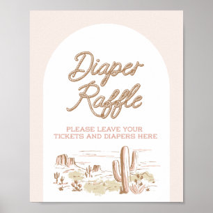 Oh Baby Cowgirl Baby Shower Windel-Raffle Poster