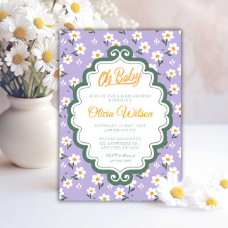Oh Baby | cute Daisy Baby Shower Einladung
