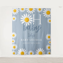 Oh Baby Daisy Blue Baby Dusche Foto Hintergrund
