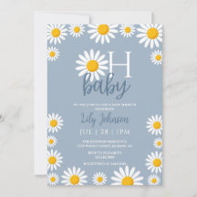 Oh Baby Daisy Blue Baby Dusche Foto QR Code