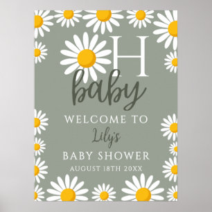 Oh Baby Daisy Neutral Baby Dusche Begrüßungszeiche Poster