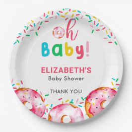 Oh Baby Donut Dusche Niedliche Regenbogensprinklen Pappteller