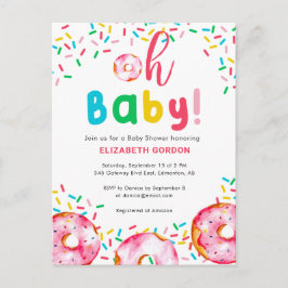 Oh Baby Donut Dusche Niedlicher Regenbogen Postkarte