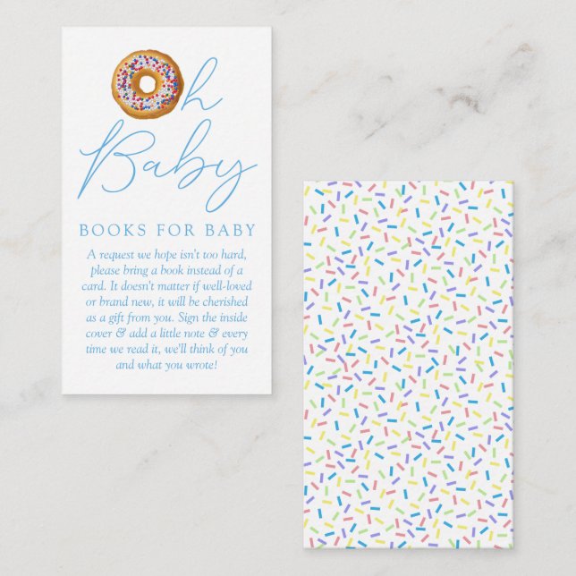 Oh Baby Donut Sprinkle Babydusche Buchanfrage En Begleitkarte (Vorne/Hinten)