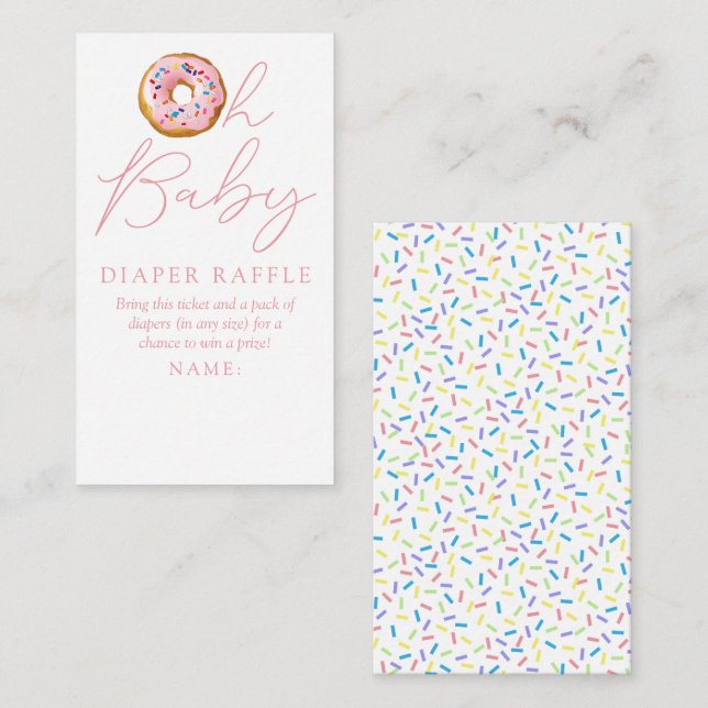 Oh Baby Donut Sprinkle Babydusche Windelwanne Begleitkarte (Vorne/Hinten)