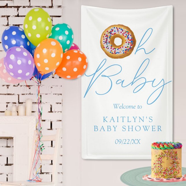 Oh Baby Donut Sprinkle Boys Baby Dusche Willkommen Banner (Von Creator hochgeladen)