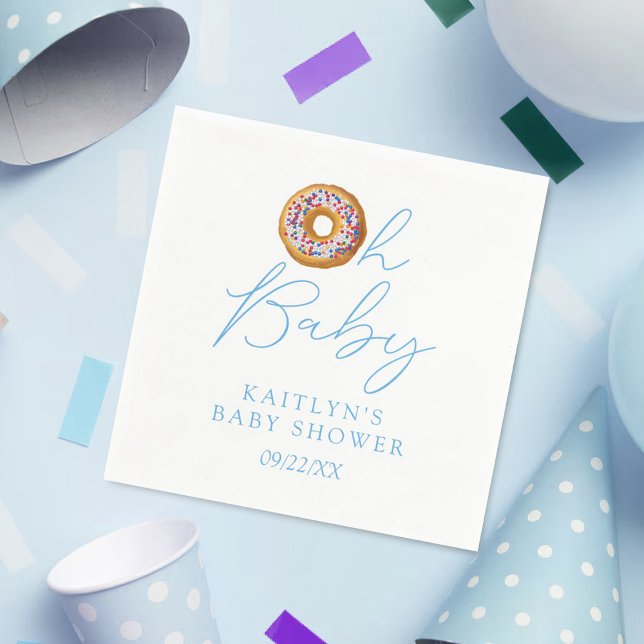 Oh Baby Donut Sprinkle Boys Babydusche Serviette (Von Creator hochgeladen)