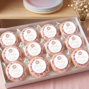 Oh Baby Donut Sprinkle Girls Baby Shower Runder Aufkleber