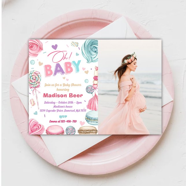 Oh, Baby! Donut Sprinkle Girls Babydusche Foto Einladung (Von Creator hochgeladen)