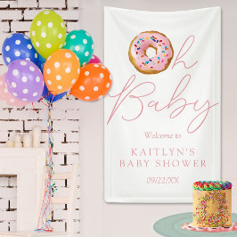 Oh Baby Donut Sprinkle Girls Babydusche Willkommen Banner