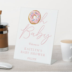Oh Baby Donut Sprinkle Girls Babydusche Willkommen Sockelschild