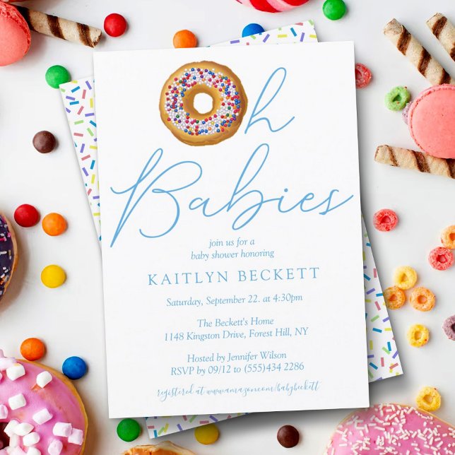 Oh Baby Donut Sprinkle Twin Boys Baby Dusche Einladung (Von Creator hochgeladen)