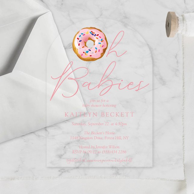 Oh Baby Donut Sprinkle Twin Girls Babydusche Acryleinladungen (Von Creator hochgeladen)