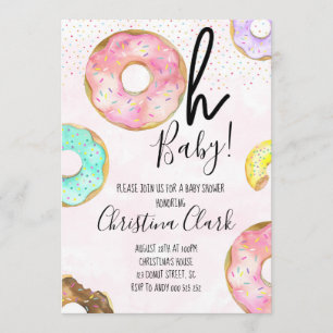 Oh Baby Donut Theme Babydusche Einladung