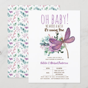 Oh Baby DRAGONFLY machen eine Wunschdusche floral Einladung